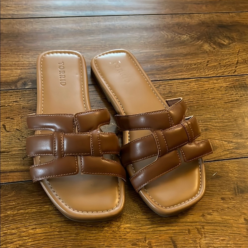 Torrid Brown Slide Sandals